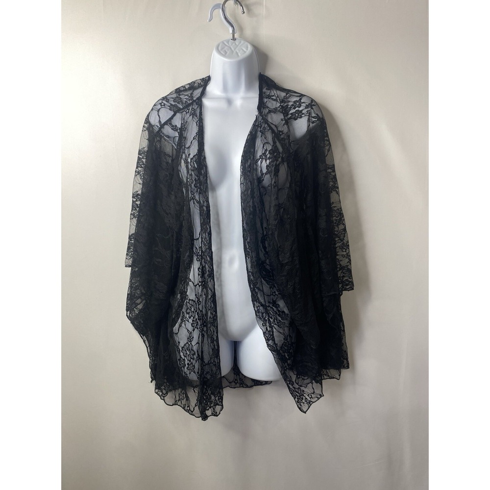 Womens Plus Lace Kimono Moody Whimsygoth Dark Feminine Slinky Romantic Sheer Y2K